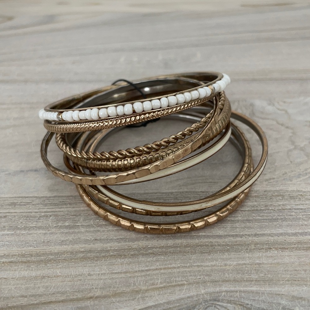 New cream and gold bangles